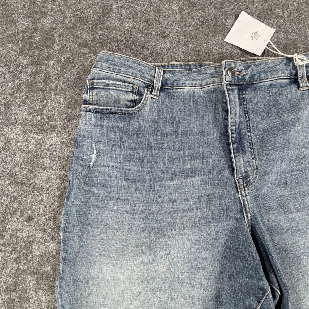 Pistola Jeans Women 22W Blue Denim Cotton High Rise Light Wash Distressed Skinny